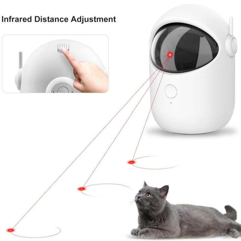 Automatic Laser Cat Toy USB Rechargeable Cat Toy for Indoor Dogs, Manual M-Button Mode, 3 Speed Modes, Small Size, Indoor Use, USB Powered