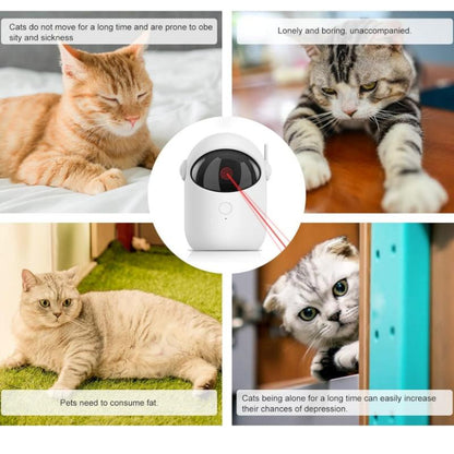 Automatic Laser Cat Toy USB Rechargeable Cat Toy for Indoor Dogs, Manual M-Button Mode, 3 Speed Modes, Small Size, Indoor Use, USB Powered