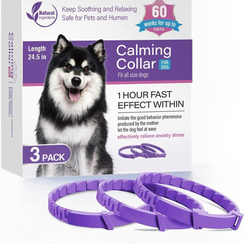 3 Pack Calming Collar for Cats and Dog Pheromone Collar Efficient Relieve Reduce Anxiety Stress Pheromones Calm Relaxing Comfortable Breakaway Collars Adjustable for Small, Medium Large Dog Cat