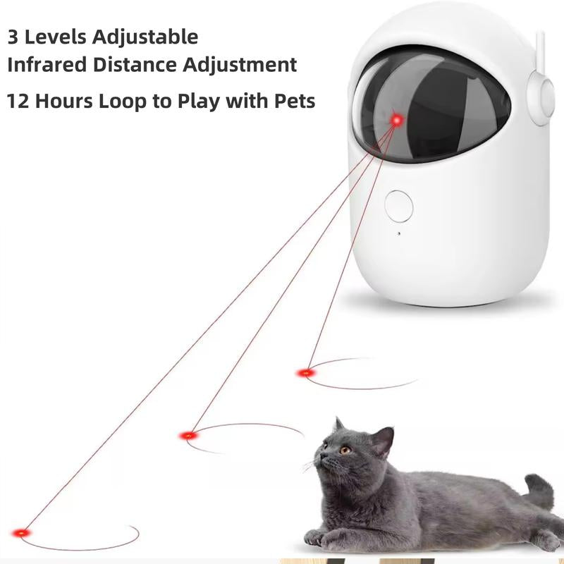 Automatic Laser Cat Toy USB Rechargeable Cat Toy for Indoor Dogs, Manual M-Button Mode, 3 Speed Modes, Small Size, Indoor Use, USB Powered