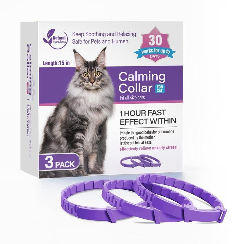 3 Pack Calming Collar for Cats and Dog Pheromone Collar Efficient Relieve Reduce Anxiety Stress Pheromones Calm Relaxing Comfortable Breakaway Collars Adjustable for Small, Medium Large Dog Cat