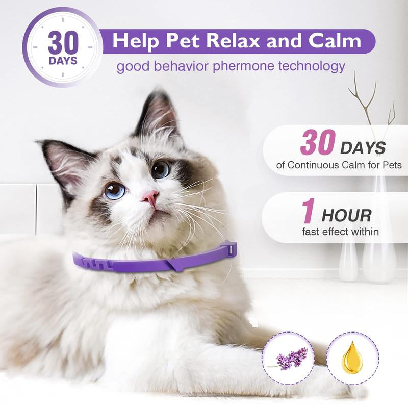 3 Pack Calming Collar for Cats and Dog Pheromone Collar Efficient Relieve Reduce Anxiety Stress Pheromones Calm Relaxing Comfortable Breakaway Collars Adjustable for Small, Medium Large Dog Cat