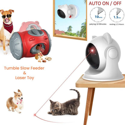 Automatic Laser Cat Toy USB Rechargeable Cat Toy for Indoor Dogs, Manual M-Button Mode, 3 Speed Modes, Small Size, Indoor Use, USB Powered