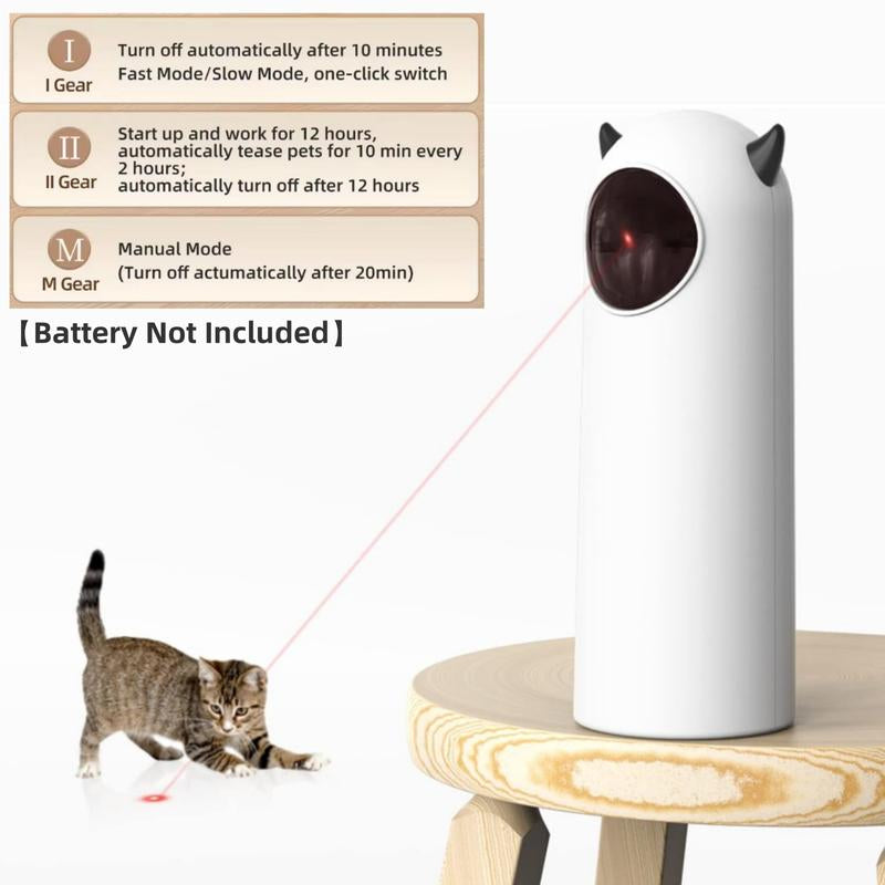 Automatic Laser Cat Toy USB Rechargeable Cat Toy for Indoor Dogs, Manual M-Button Mode, 3 Speed Modes, Small Size, Indoor Use, USB Powered